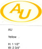 A U Yellow outlined in white